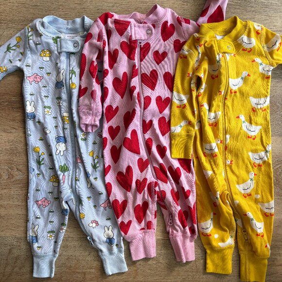 Hanna Andersson Bundle, 3 HannaJams Sleepers 3-6 months - Picture 1 of 2